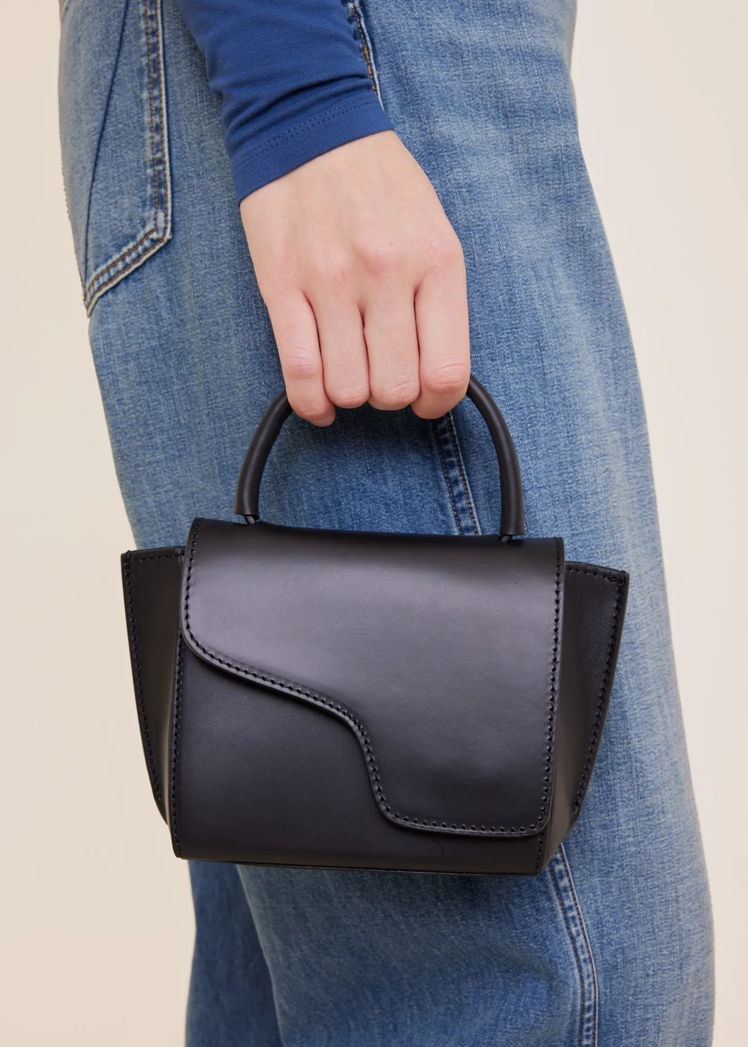 Vacchetta leren mini handtas