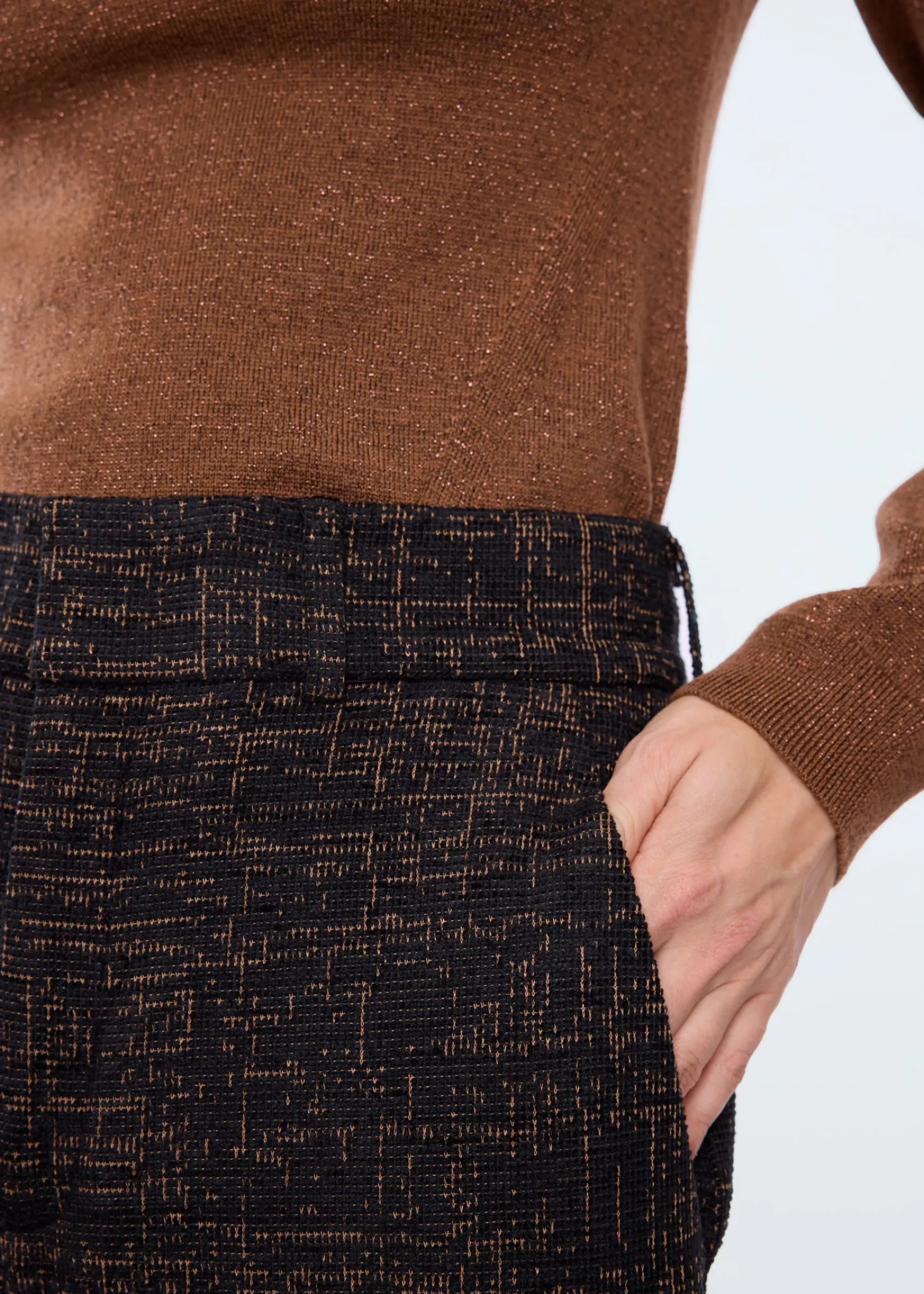Velvet mix tricot trousers
