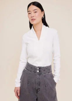Viscose top met rits