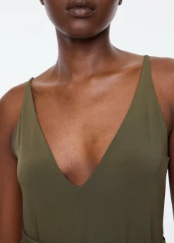 V-shape jersey jumpsuit