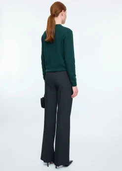 Waffle flared trousers