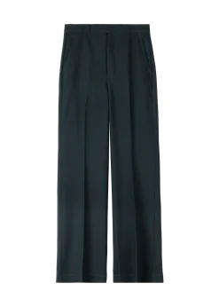 Waffle flared trousers