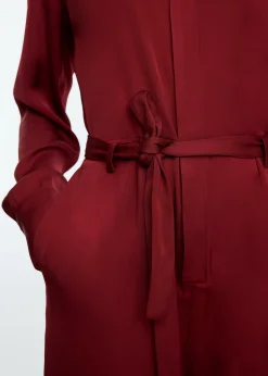 Wide satin jumpsuit