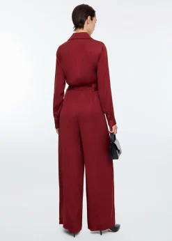Wide satin jumpsuit