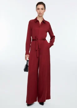 Wide satin jumpsuit
