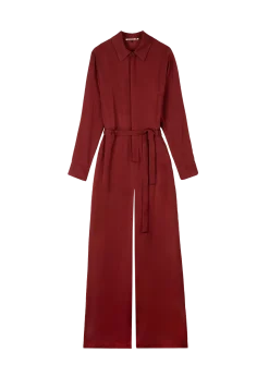 Wide satin jumpsuit