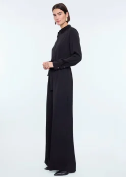 Wide satin jumpsuit