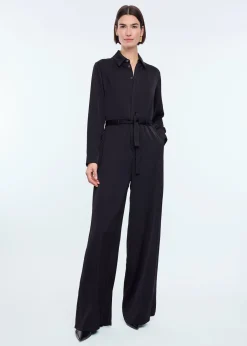 Wide satin jumpsuit