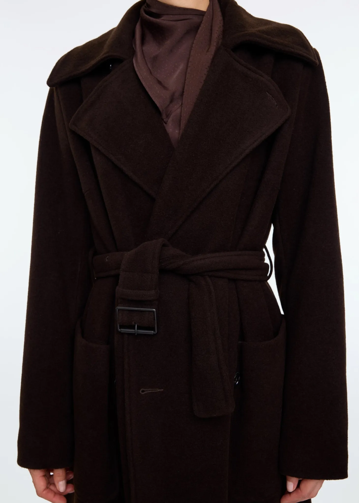 Wool blend cloak coat