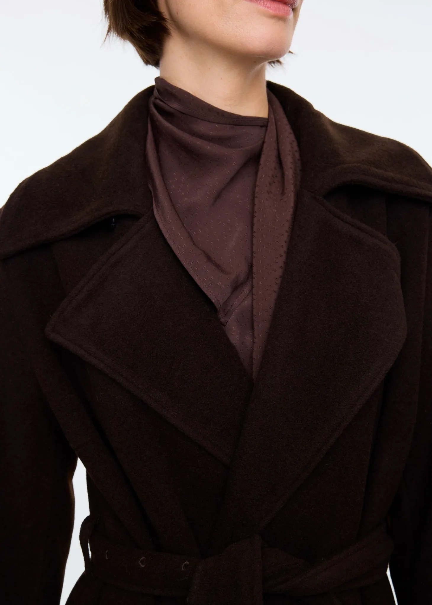 Wool blend cloak coat
