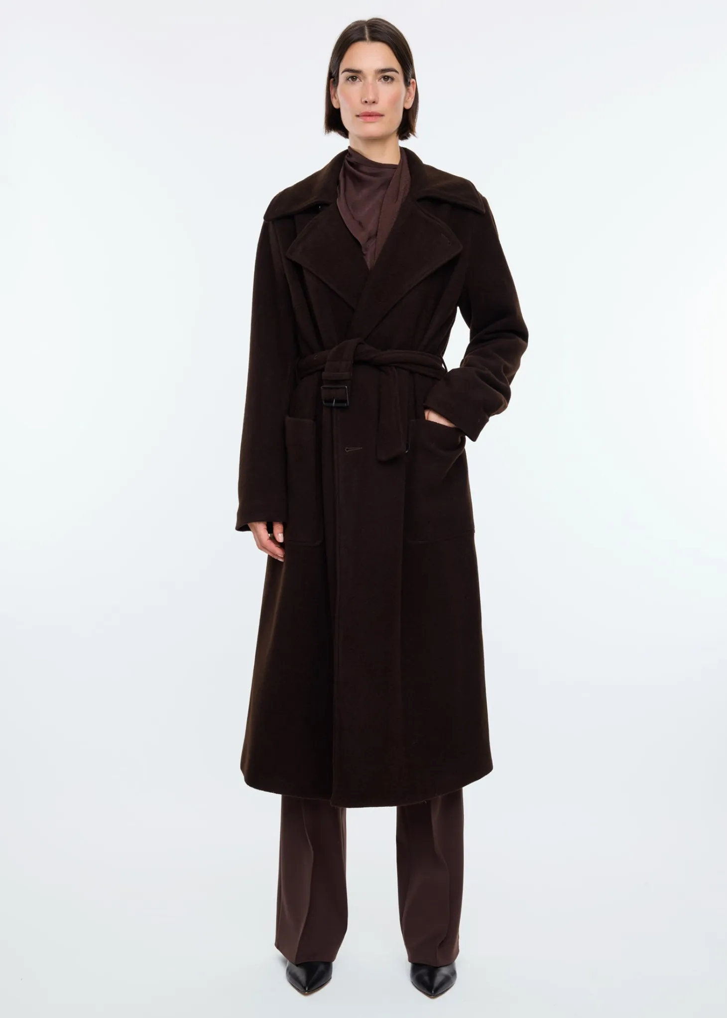 Wool blend cloak coat