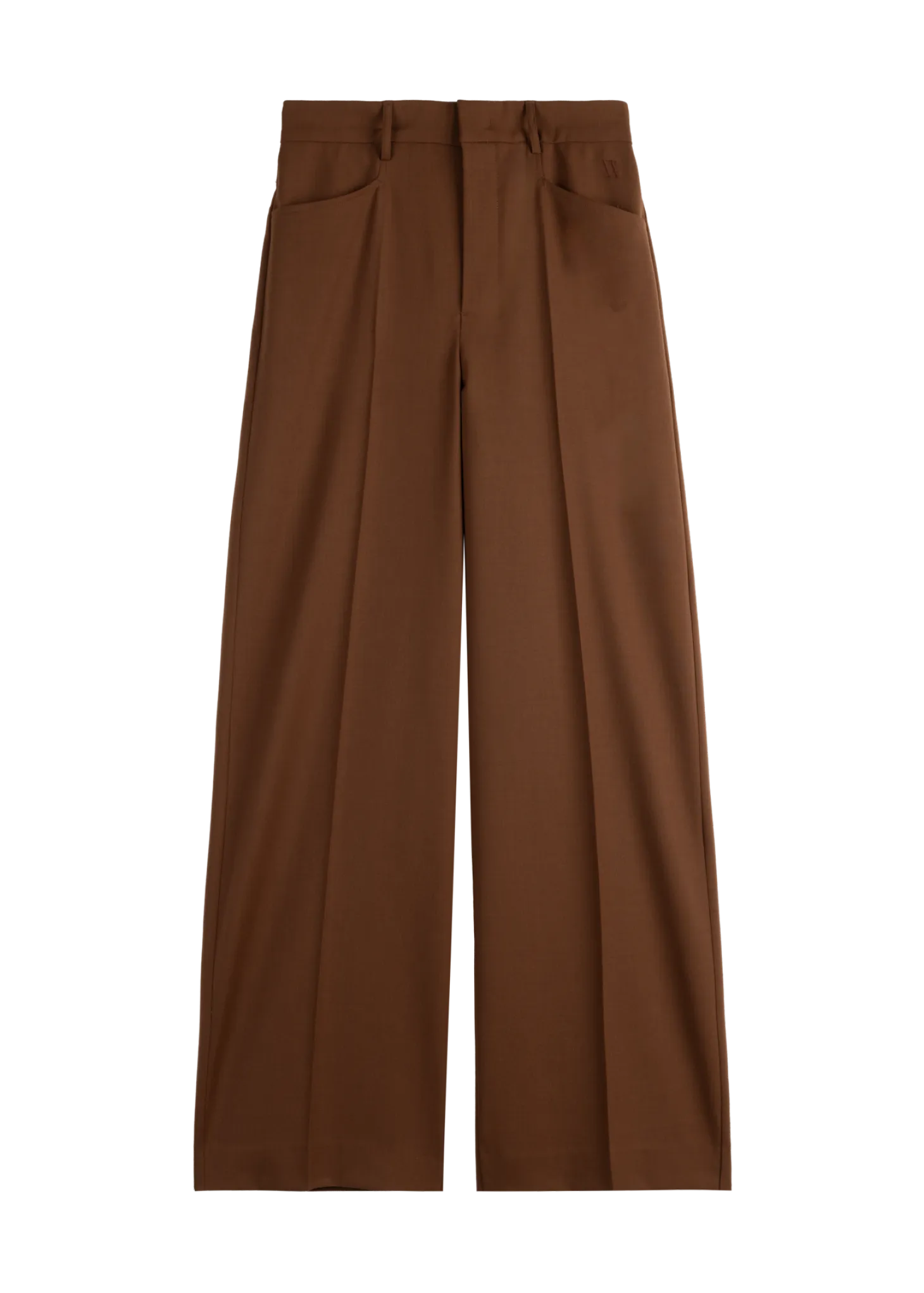 Wool tailored wide trousers